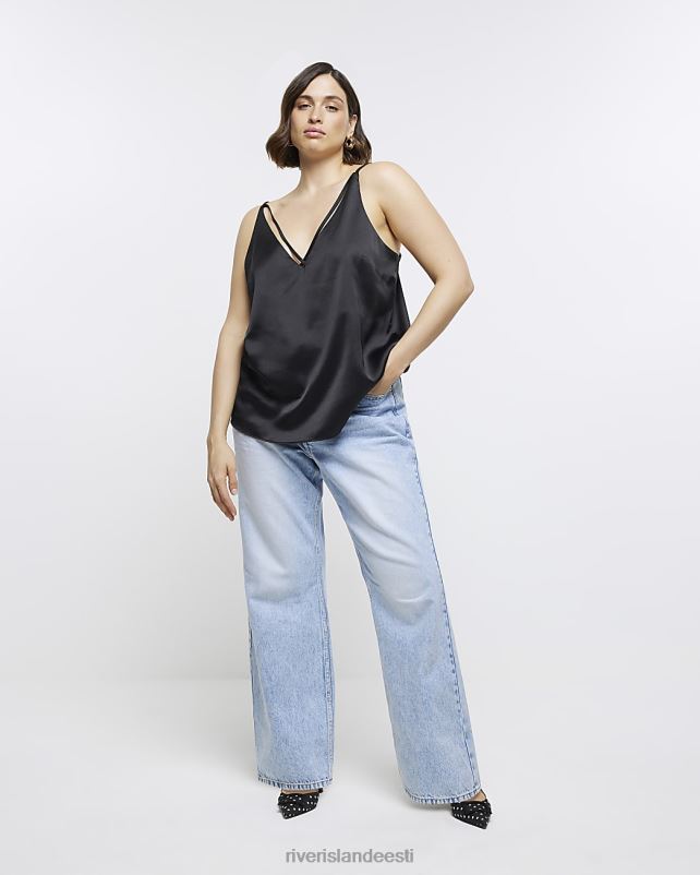 kehakate must naised River Island pluss cami top 44TLL2256