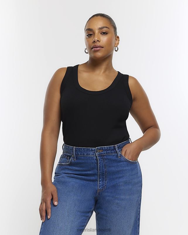 kehakate must naised River Island pluss kaelusega vesti top 44TLL2232