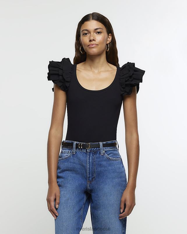 kehakate must naised River Island popliinist sassiga soonik body 44TLL721