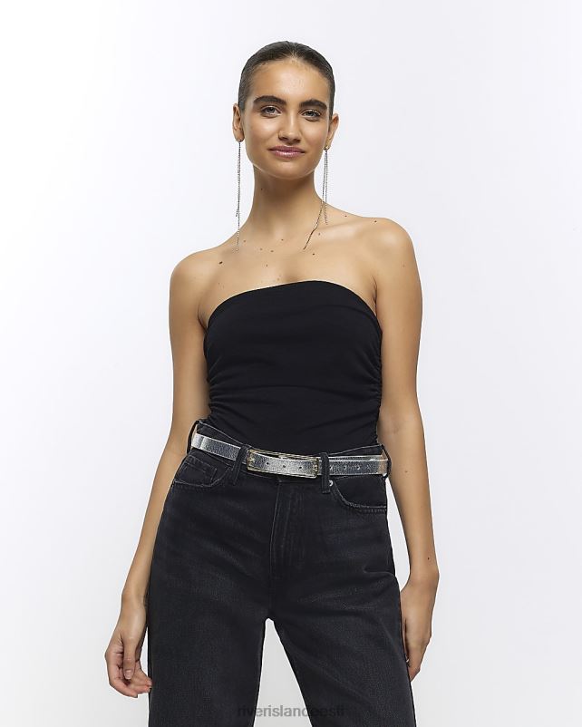 kehakate must naised River Island rühikas bandeau top 44TLL3991