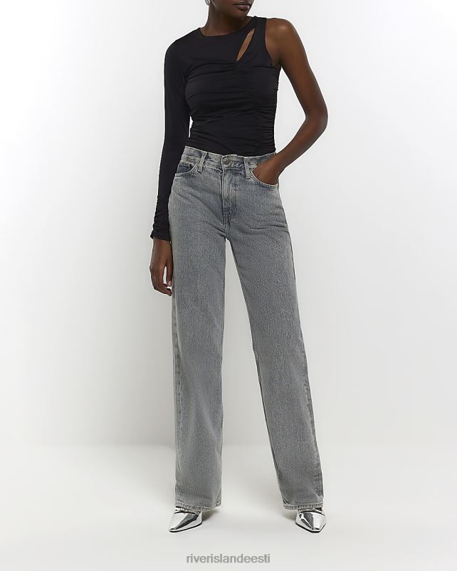 kehakate must naised River Island rühitud üks õlapealne 44TLL4332