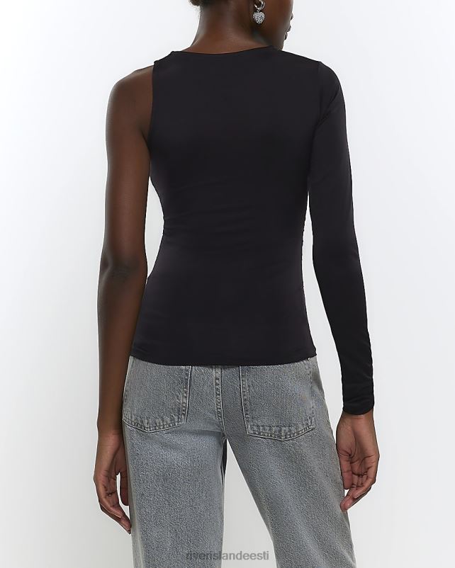 kehakate must naised River Island rühitud üks õlapealne 44TLL4332