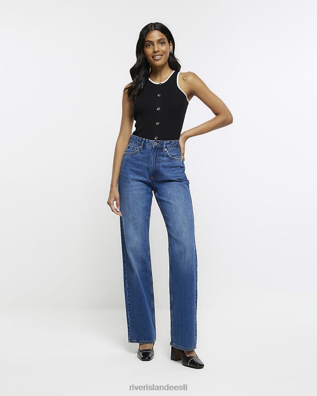 kehakate must naised River Island ribivarrukateta vesti topp 44TLL4437