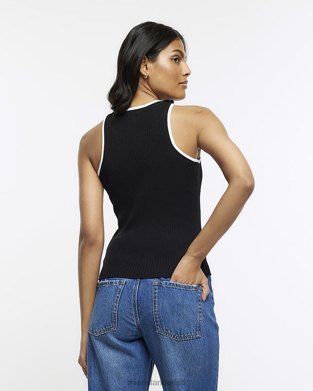 kehakate must naised River Island ribivarrukateta vesti topp 44TLL4437