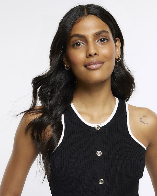 kehakate must naised River Island ribivarrukateta vesti topp 44TLL4437