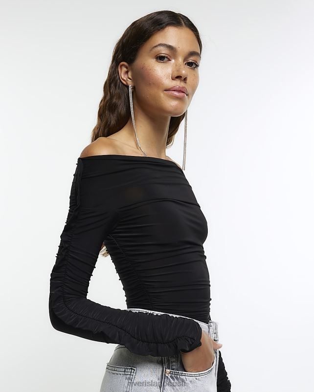 kehakate must naised River Island rusuv bardot body 44TLL496