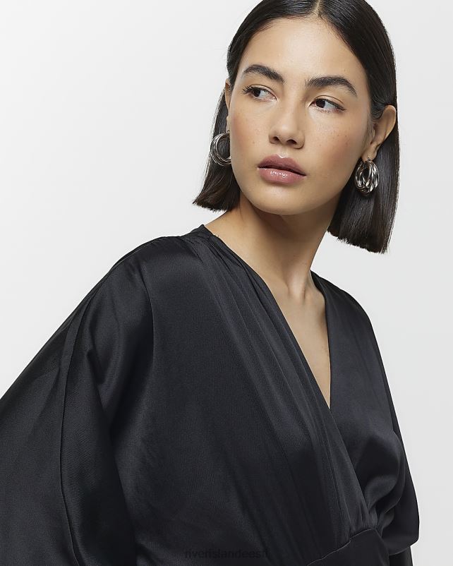 kehakate must naised River Island satiinist nahkhiirevarrukatega body 44TLL3931