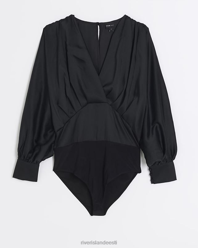 kehakate must naised River Island satiinist nahkhiirevarrukatega body 44TLL3931