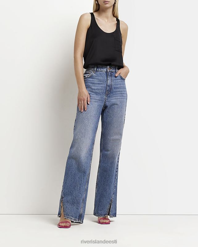 kehakate must naised River Island satiinist vesti ülaosa 44TLL2168