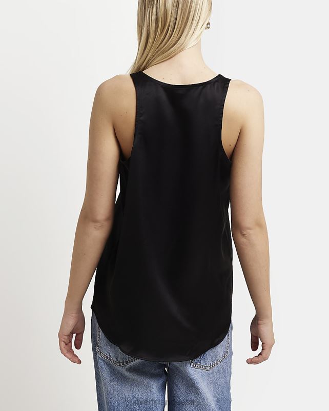 kehakate must naised River Island satiinist vesti ülaosa 44TLL2168