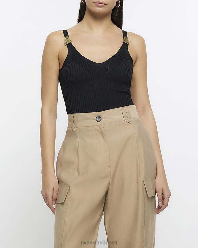 kehakate must naised River Island soonik kolmnurk vest 44TLL1738