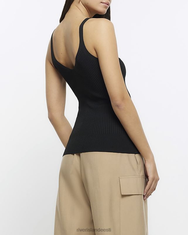kehakate must naised River Island soonik kolmnurk vest 44TLL1738