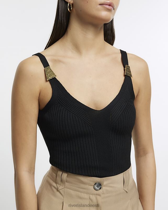 kehakate must naised River Island soonik kolmnurk vest 44TLL1738