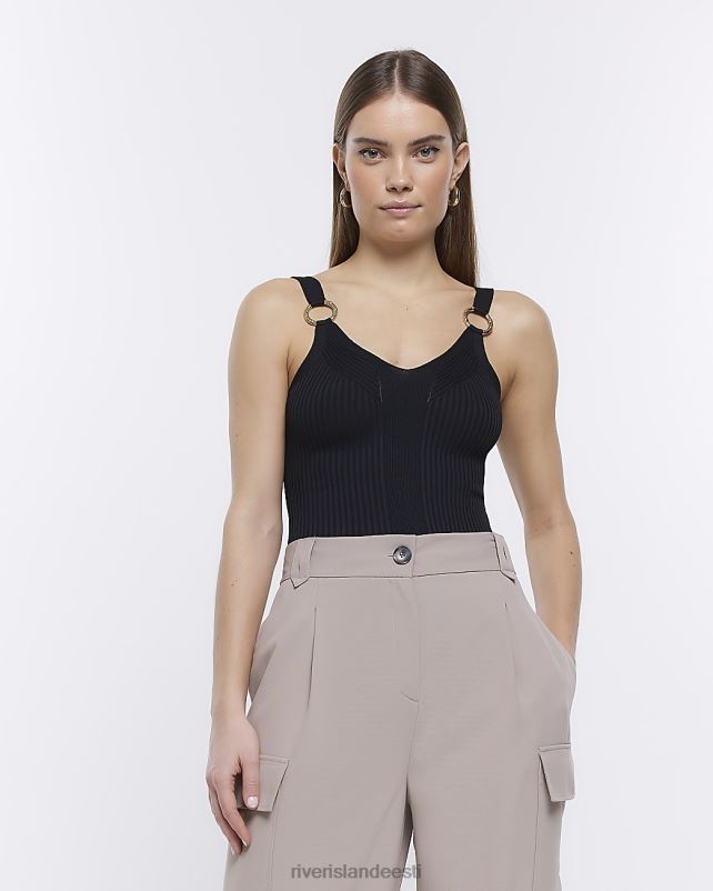 kehakate must naised River Island soonik kootud vest 44TLL1062