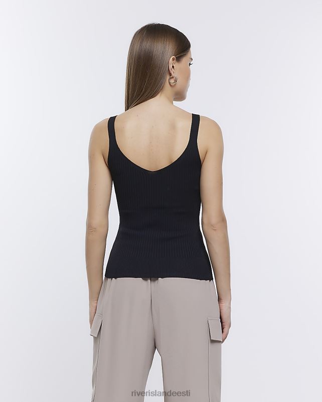 kehakate must naised River Island soonik kootud vest 44TLL1062