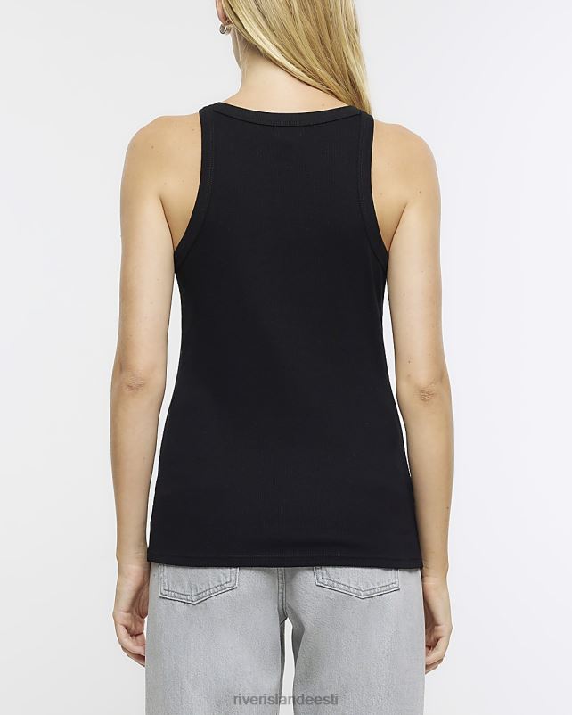 kehakate must naised River Island soonikuga võidusõitja vesti ülaosa 44TLL98