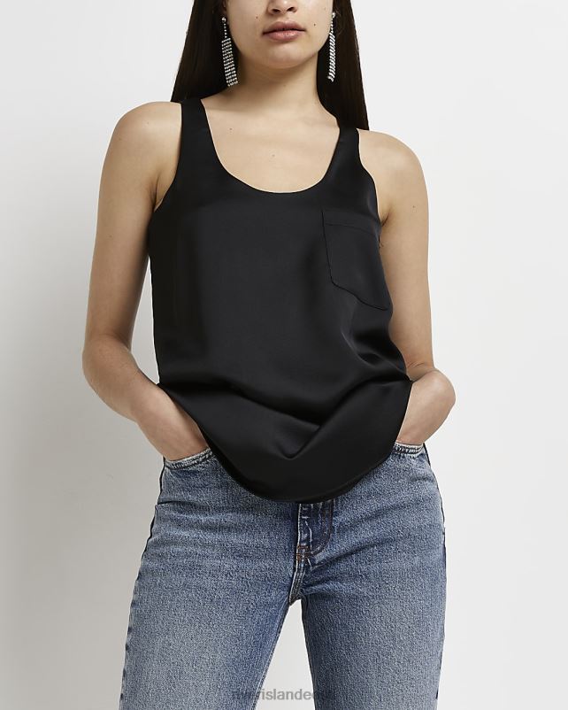 kehakate must naised River Island tasku varrukateta topp 44TLL5019