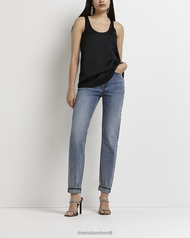 kehakate must naised River Island tasku varrukateta topp 44TLL5019