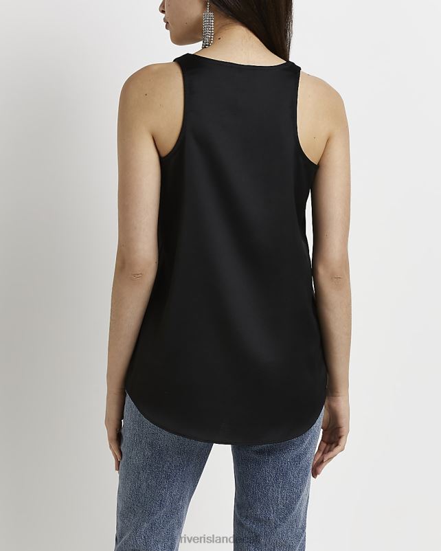 kehakate must naised River Island tasku varrukateta topp 44TLL5019