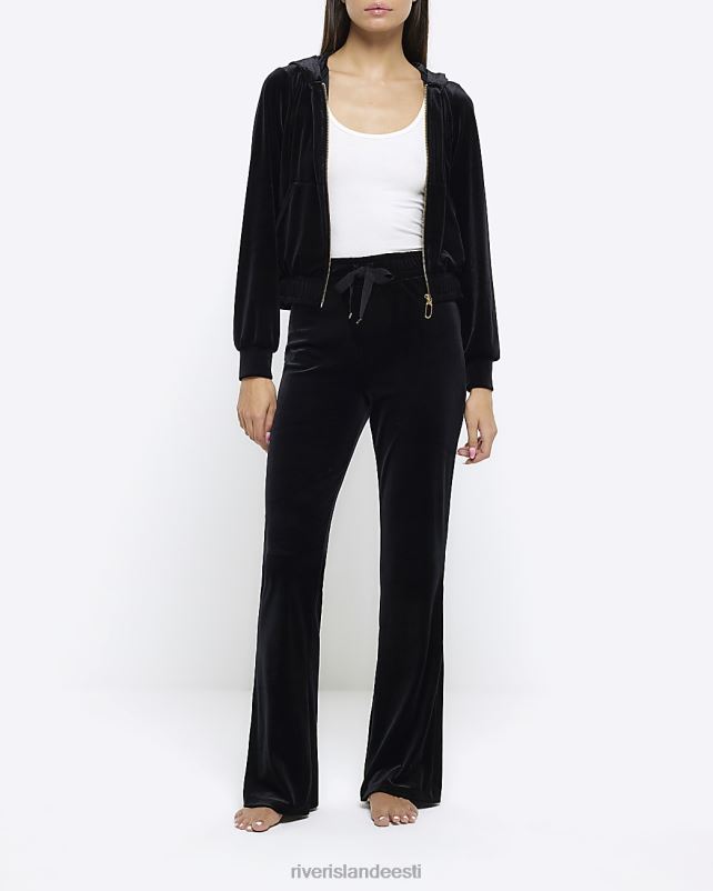 kehakate must naised River Island veluurist kapuuts 44TLL4086