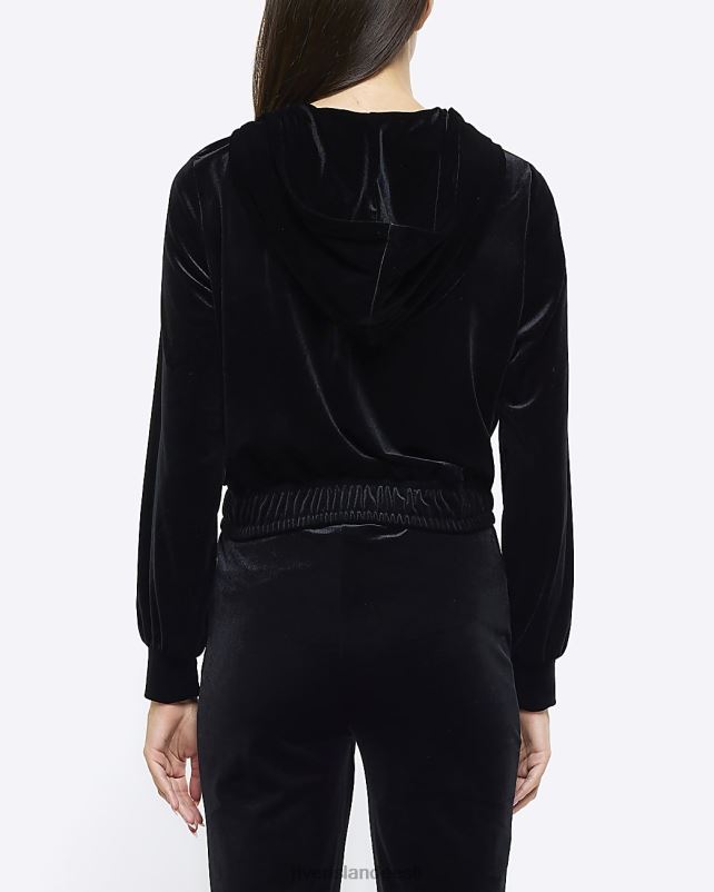 kehakate must naised River Island veluurist kapuuts 44TLL4086