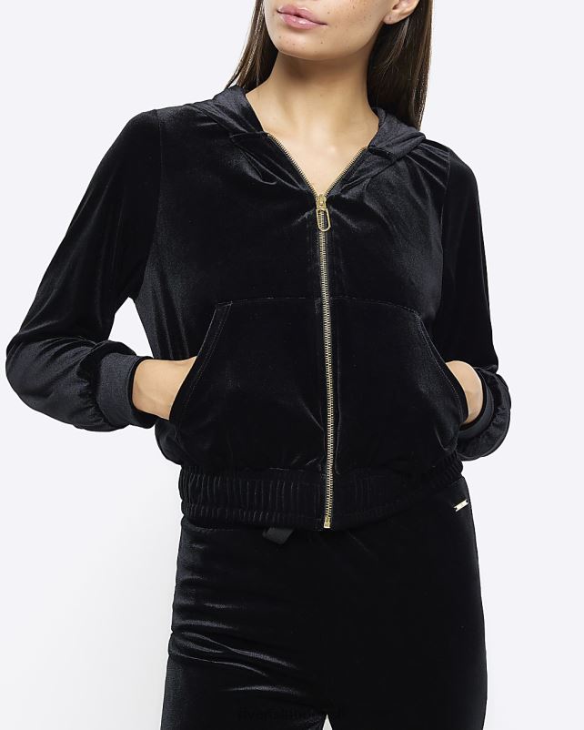 kehakate must naised River Island veluurist kapuuts 44TLL4086