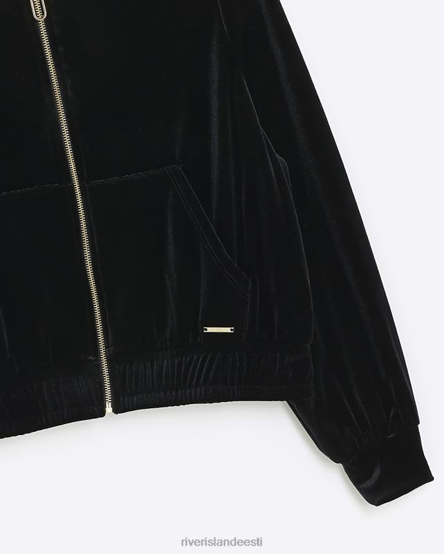 kehakate must naised River Island veluurist kapuuts 44TLL4086