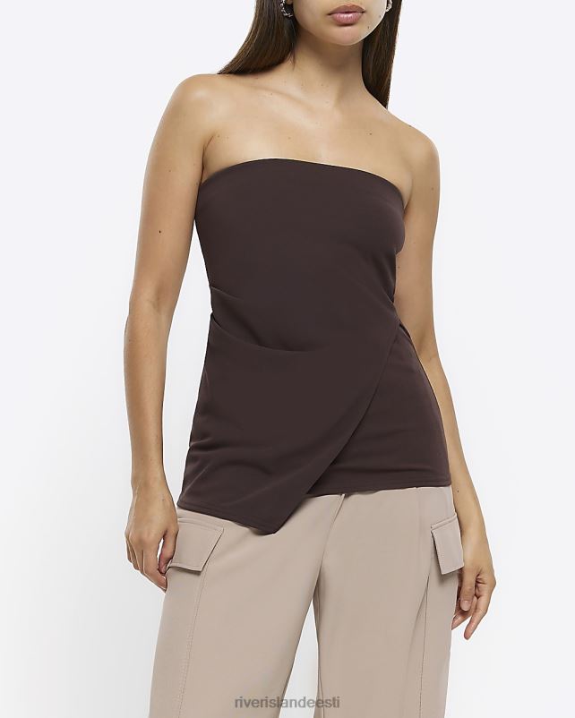 kehakate pruun naised River Island bandeau asümmeetriline top 44TLL1256