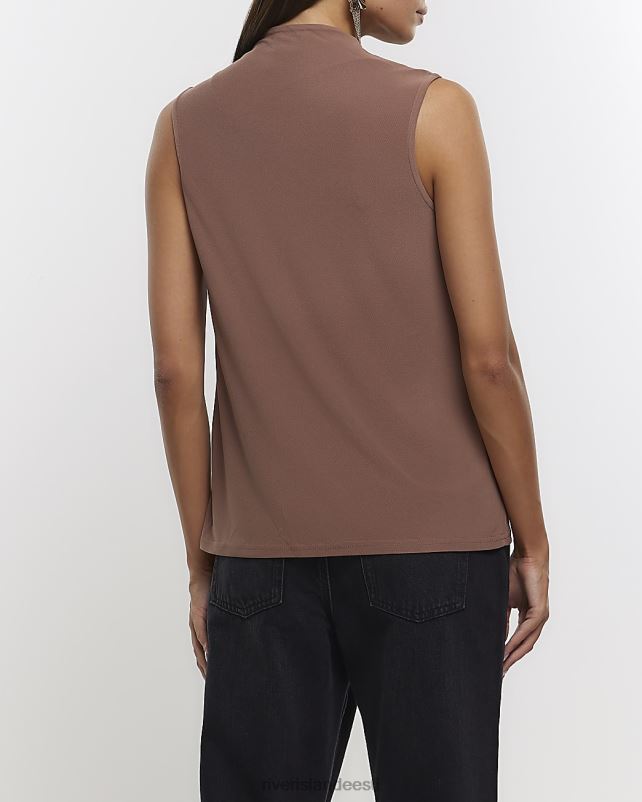 kehakate pruun naised River Island drapeeritud wrap top 44TLL4593
