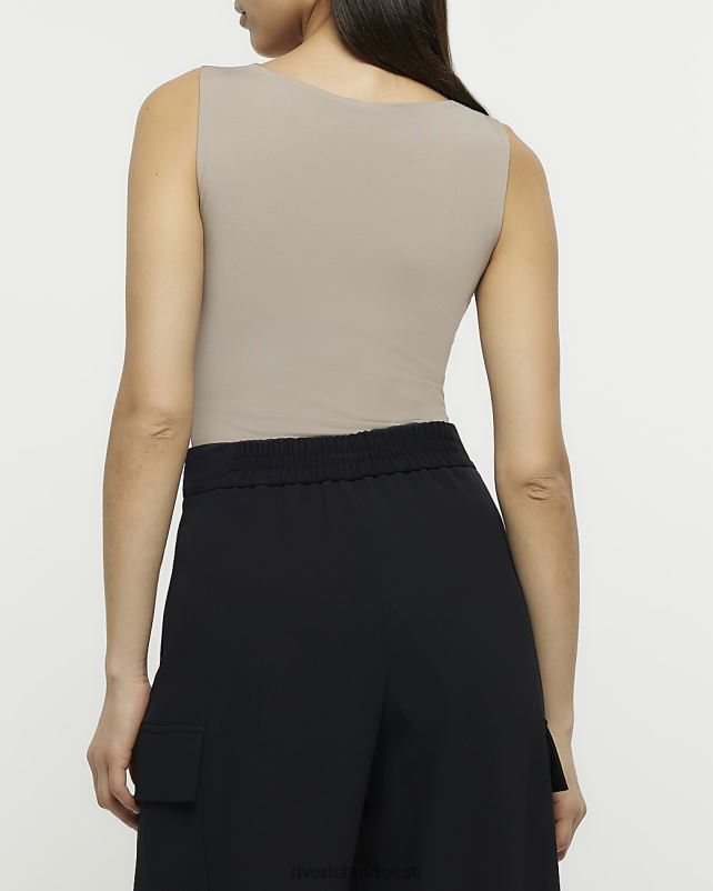 kehakate pruun naised River Island kandilise kaelusega body 44TLL386