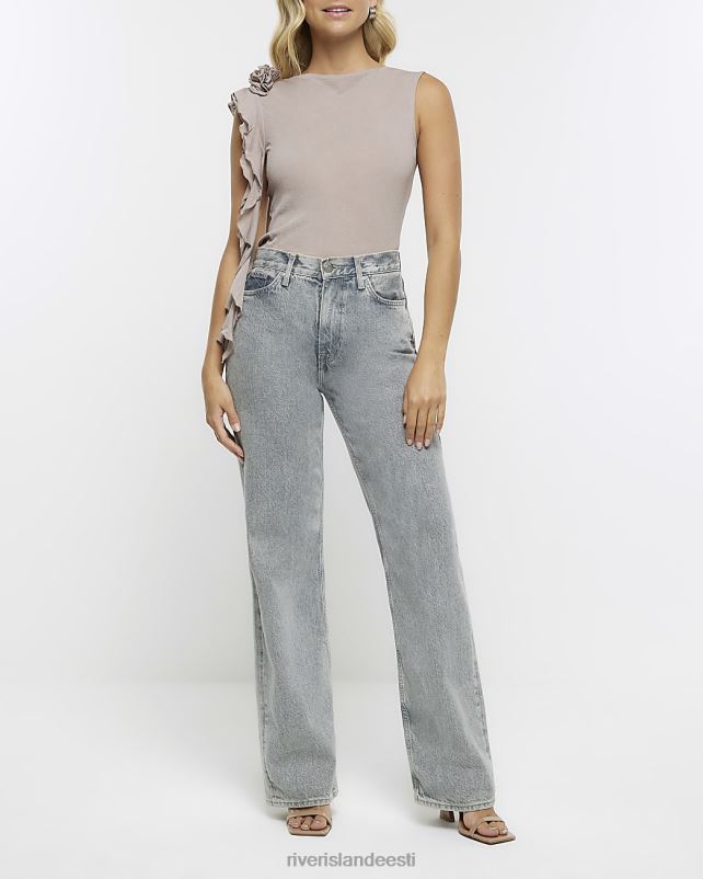 kehakate pruun naised River Island varrukateta varrukateta topp 44TLL1196