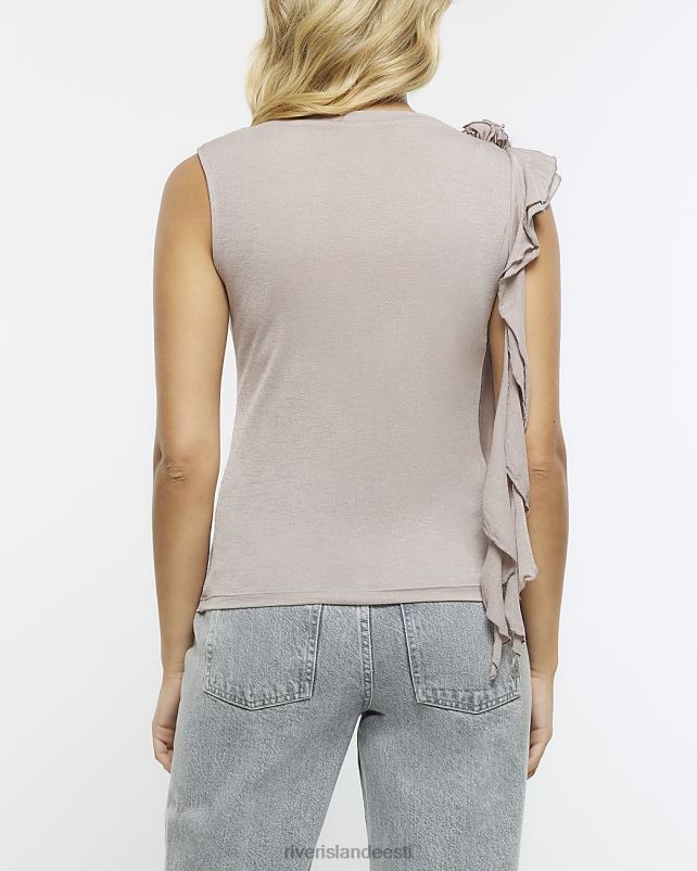 kehakate pruun naised River Island varrukateta varrukateta topp 44TLL1196