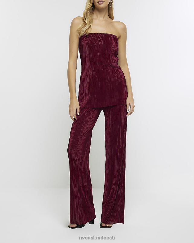 kehakate punane naised River Island plisse bandeau top 44TLL859