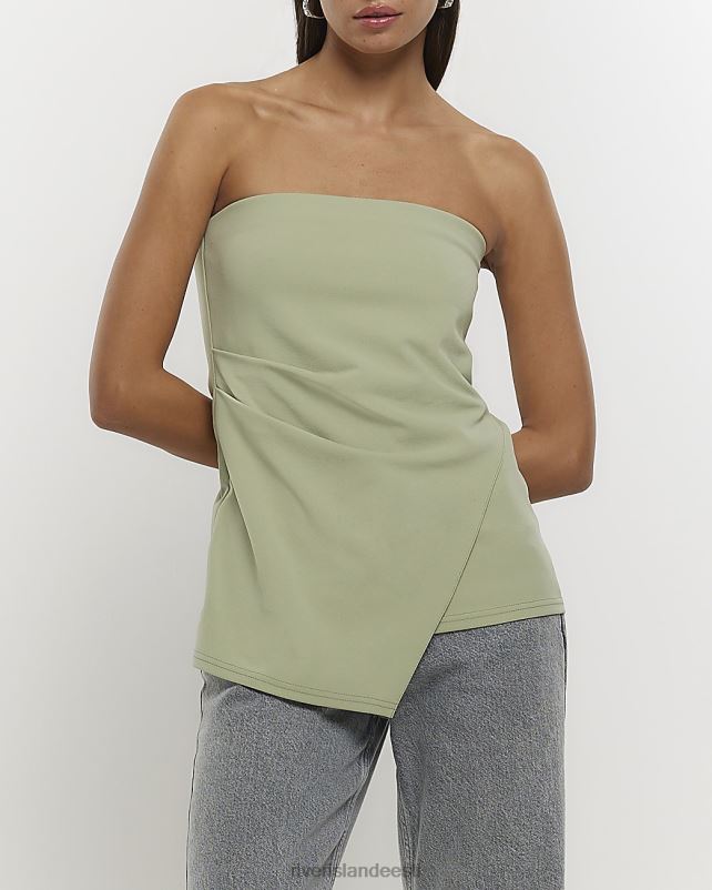 kehakate roheline naised River Island bandeau asümmeetriline top 44TLL1257