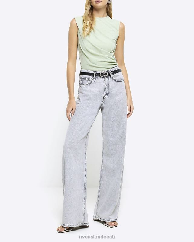 kehakate roheline naised River Island drape varrukateta topp 44TLL811
