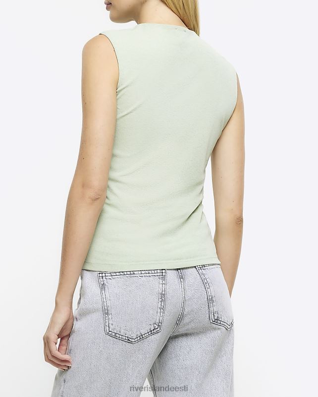 kehakate roheline naised River Island drape varrukateta topp 44TLL811
