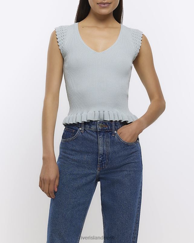 kehakate roheline naised River Island kootud volangvest 44TLL1561