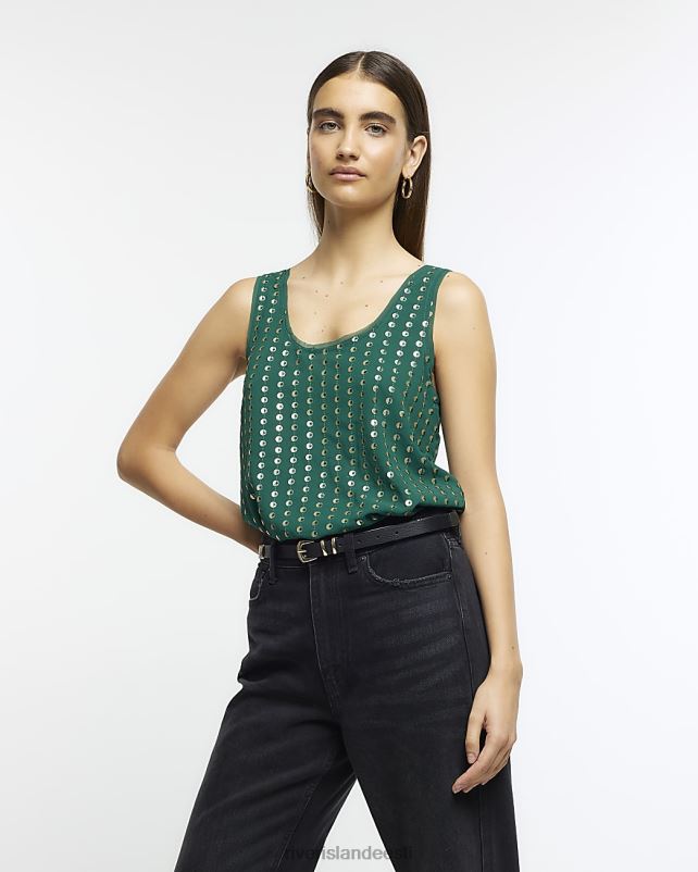 kehakate roheline naised River Island litrid tank top 44TLL3817