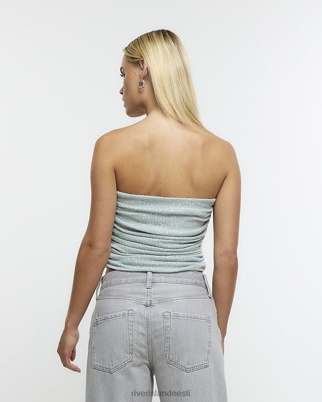 kehakate roheline naised River Island petite sequin bandeau top 44TLL5224