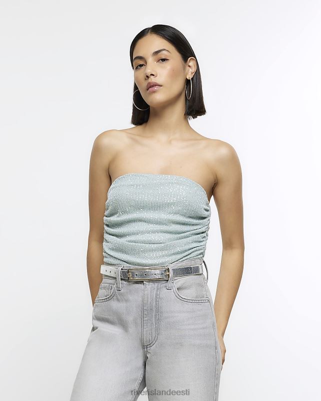 kehakate roheline naised River Island sequin bandeau top 44TLL382