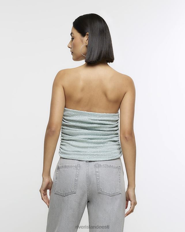 kehakate roheline naised River Island sequin bandeau top 44TLL382