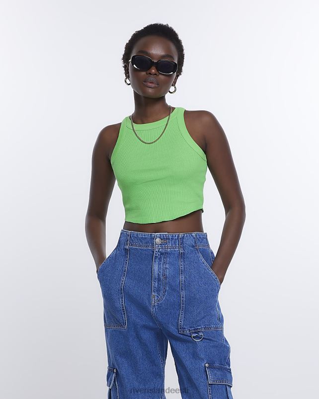 kehakate roheline naised River Island soonikuga crop racer top 44TLL1536