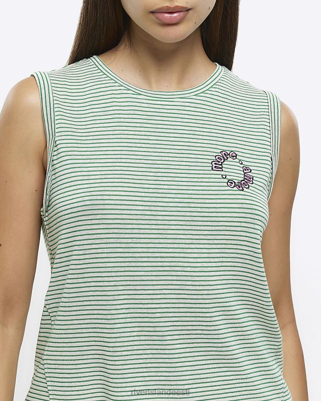 kehakate roheline naised River Island triibuga tikitud vest 44TLL4520
