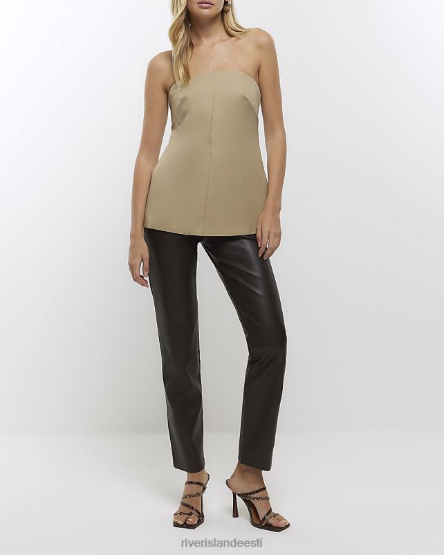 kehakate roheline naised River Island varrukateta bandeau topp 44TLL4464