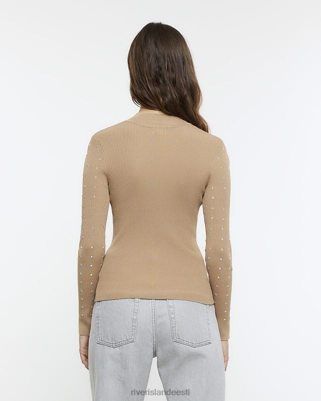 kehakate roosa naised River Island Diamante pikkade varrukatega topp 44TLL780