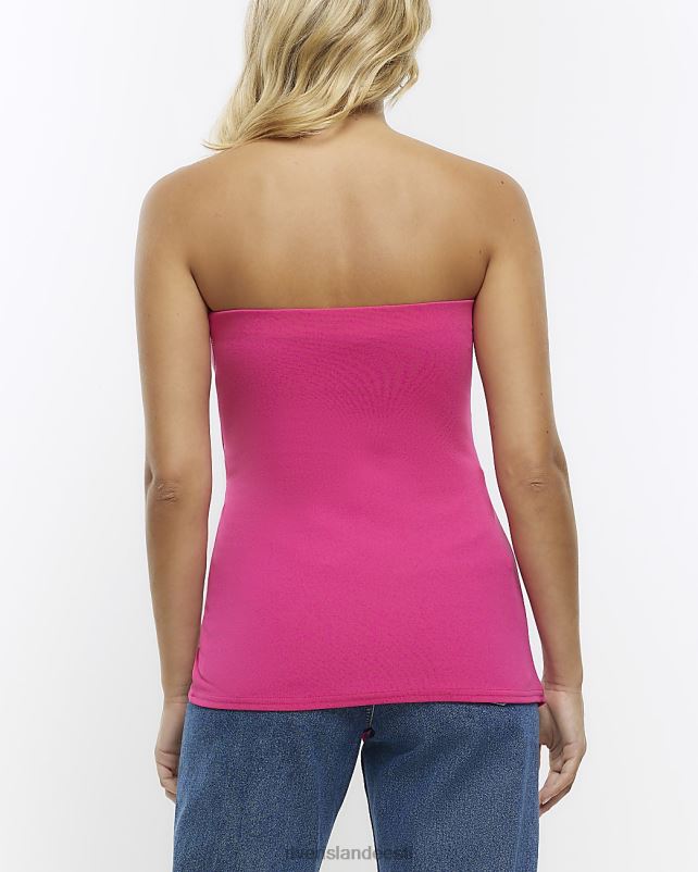 kehakate roosa naised River Island bandeau asümmeetriline top 44TLL1259