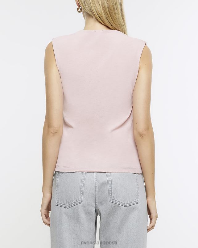 kehakate roosa naised River Island drape varrukateta topp 44TLL812