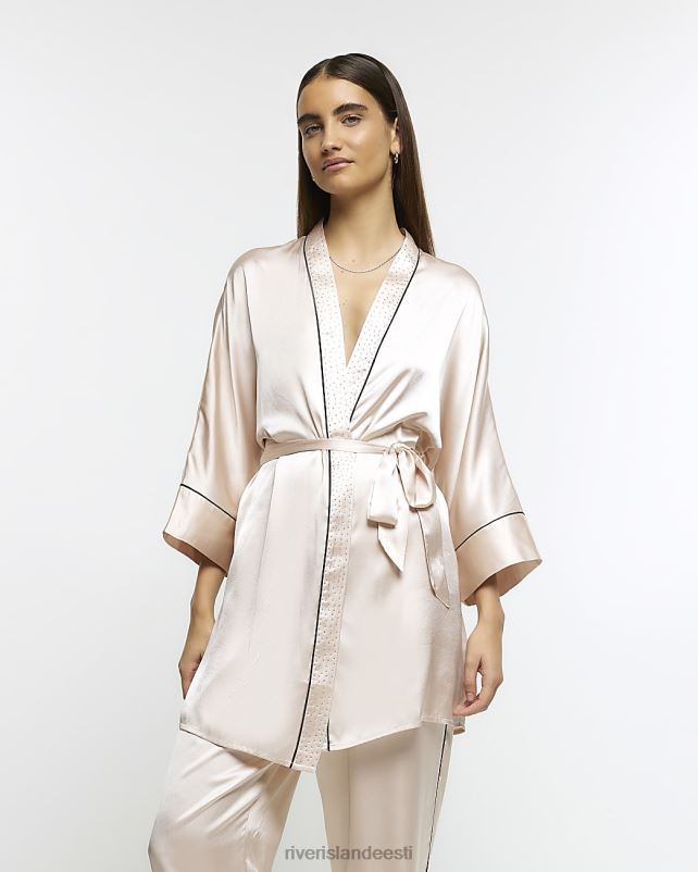 kehakate roosa naised River Island satiin kaunistatud kimono rüü 44TLL4043