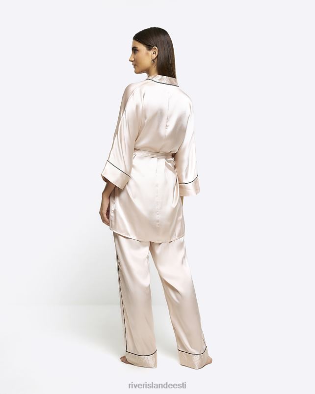 kehakate roosa naised River Island satiin kaunistatud kimono rüü 44TLL4043