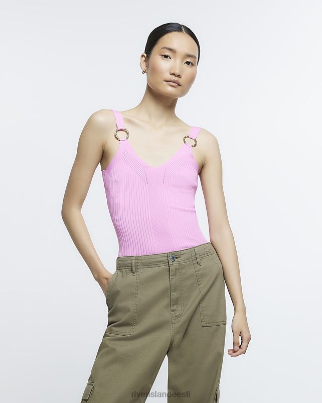 kehakate roosa naised River Island soonik kootud vest 44TLL1065